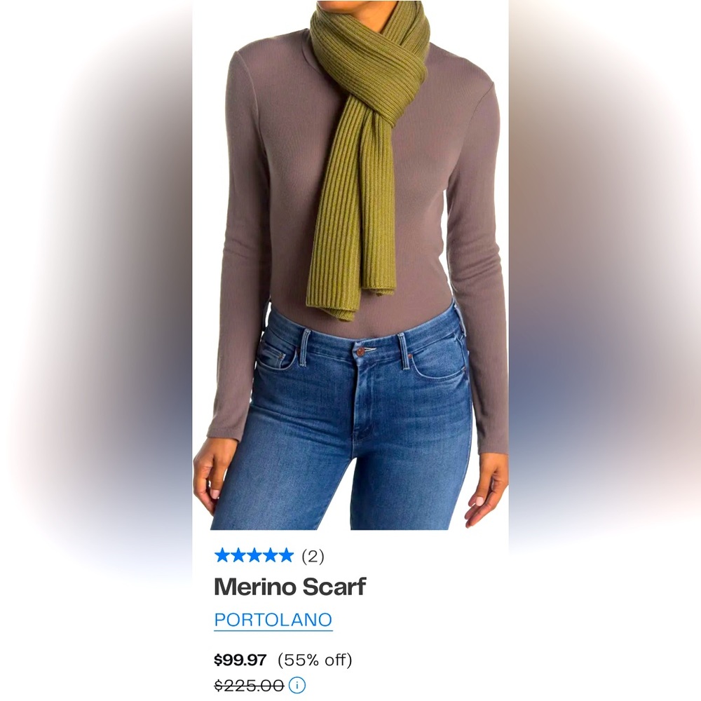 NWT . . .  Portolano Merino Scarf  |  Moss